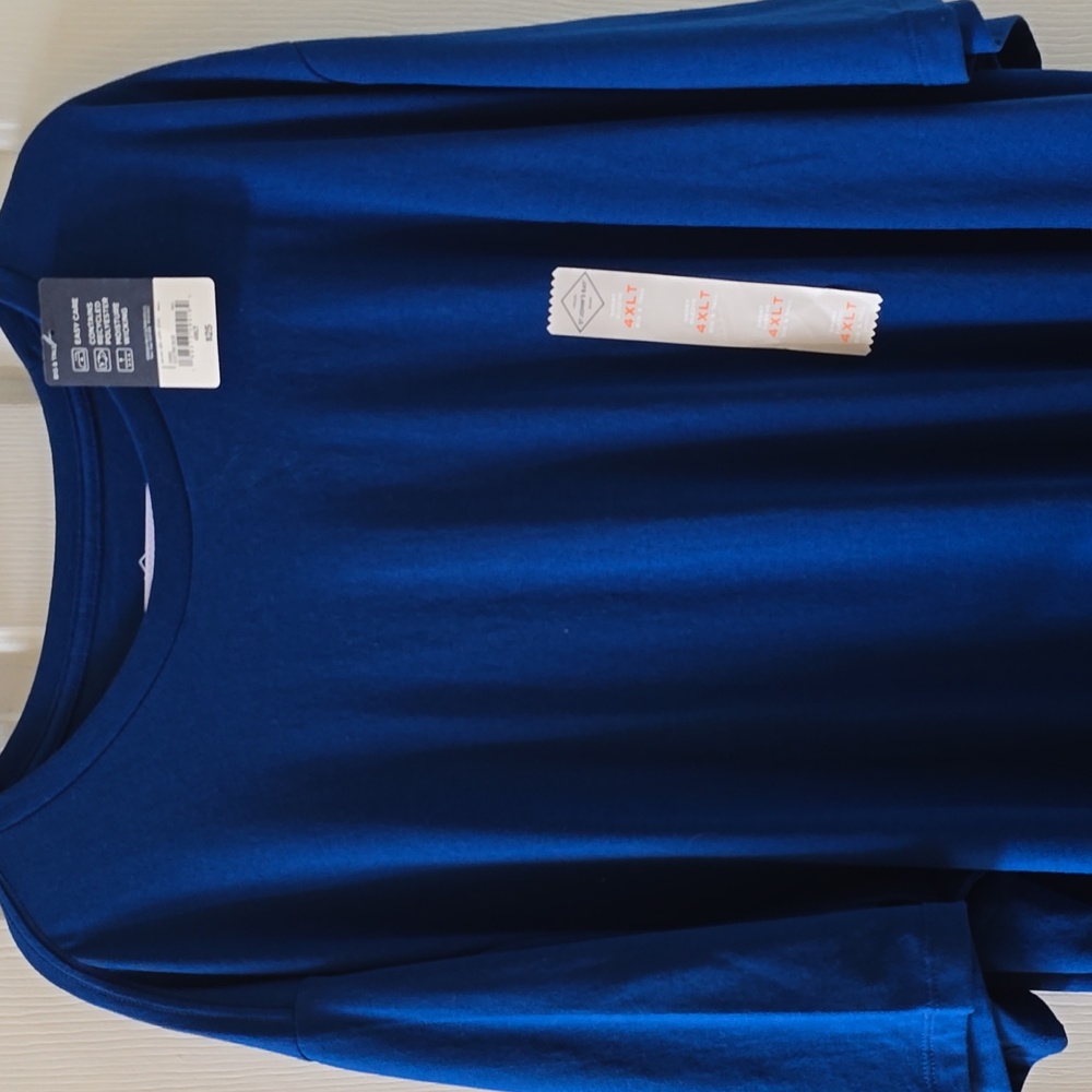 ST. JOHNS BAY BIG & TALL MENS "ELECTRIC" BLUE SHORT SLEEVE TEE-SHIRT SIZE 4XLT